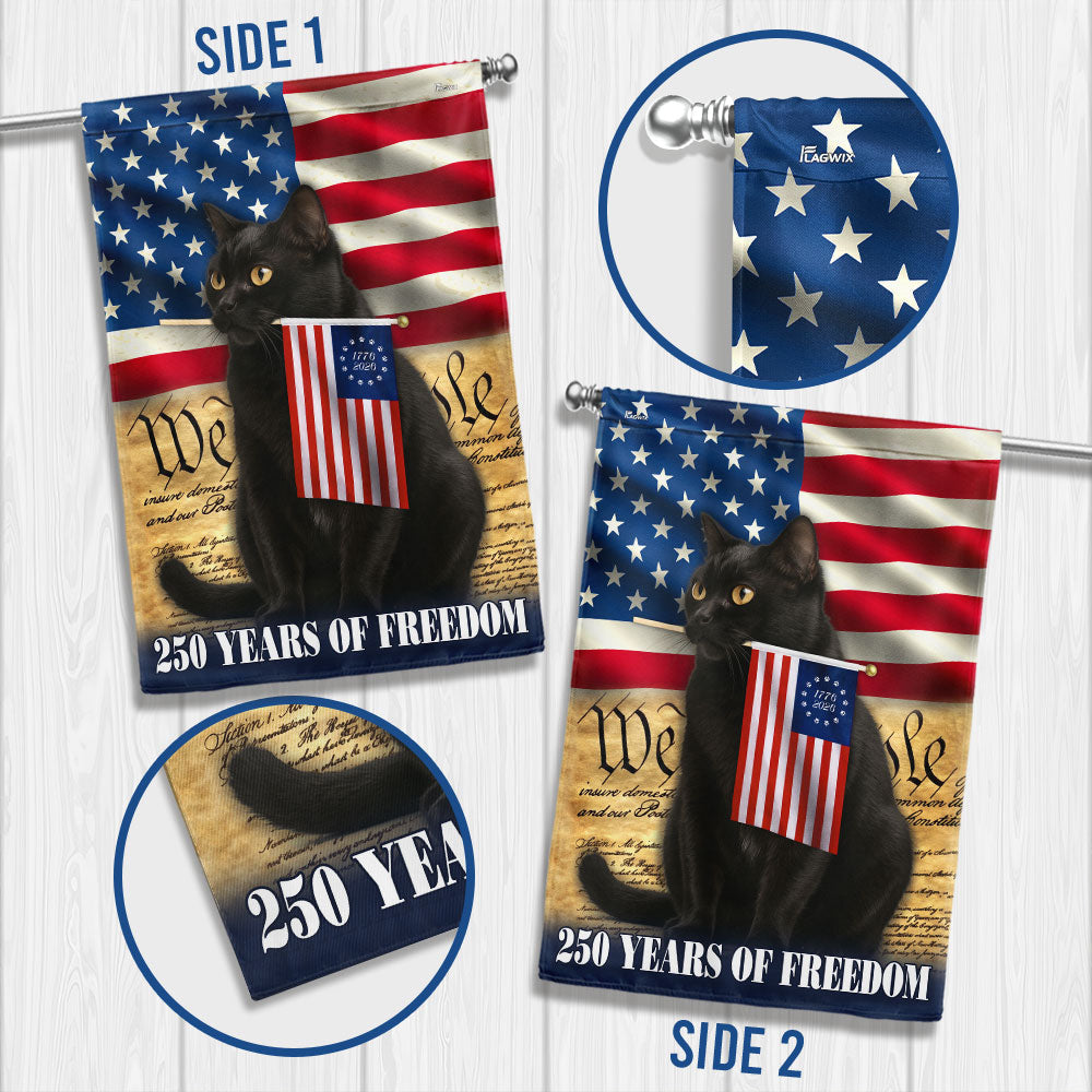 Patriotic Cat Flag, 250 Years of Freedom We The People US Flag