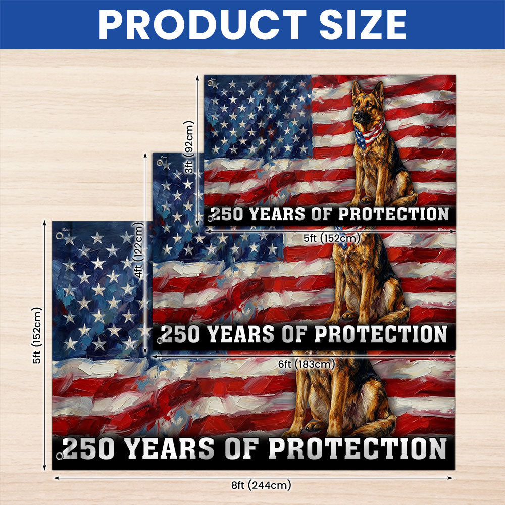 Dog American Flag, 250 Years of Protection Grommet Flag