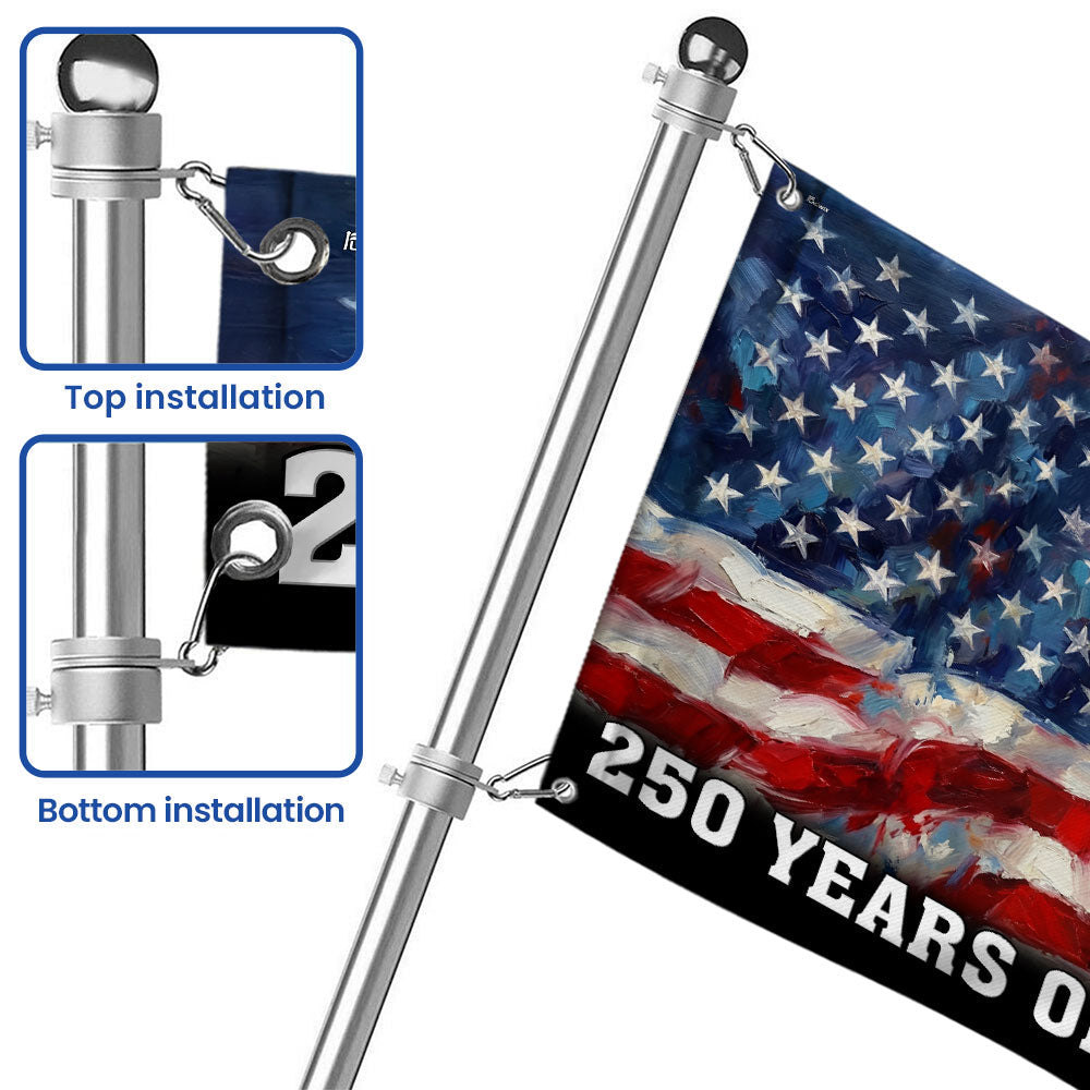 Dog American Flag, 250 Years of Protection Grommet Flag