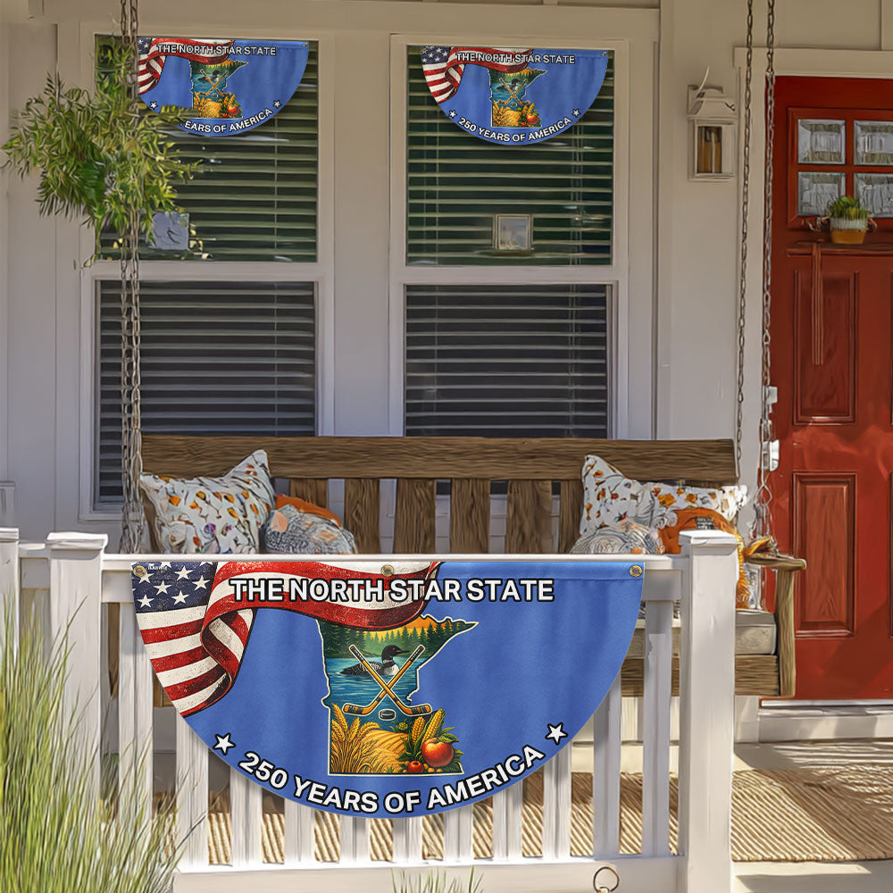 Minnesota Fan Flag, 250 Years of America The North Star State Minnesota Decor