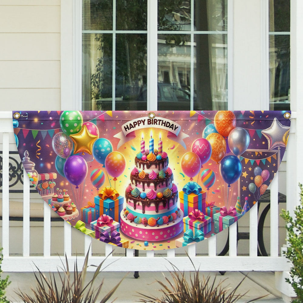 Flagwix Happy Birthday Celebration Fan Flag