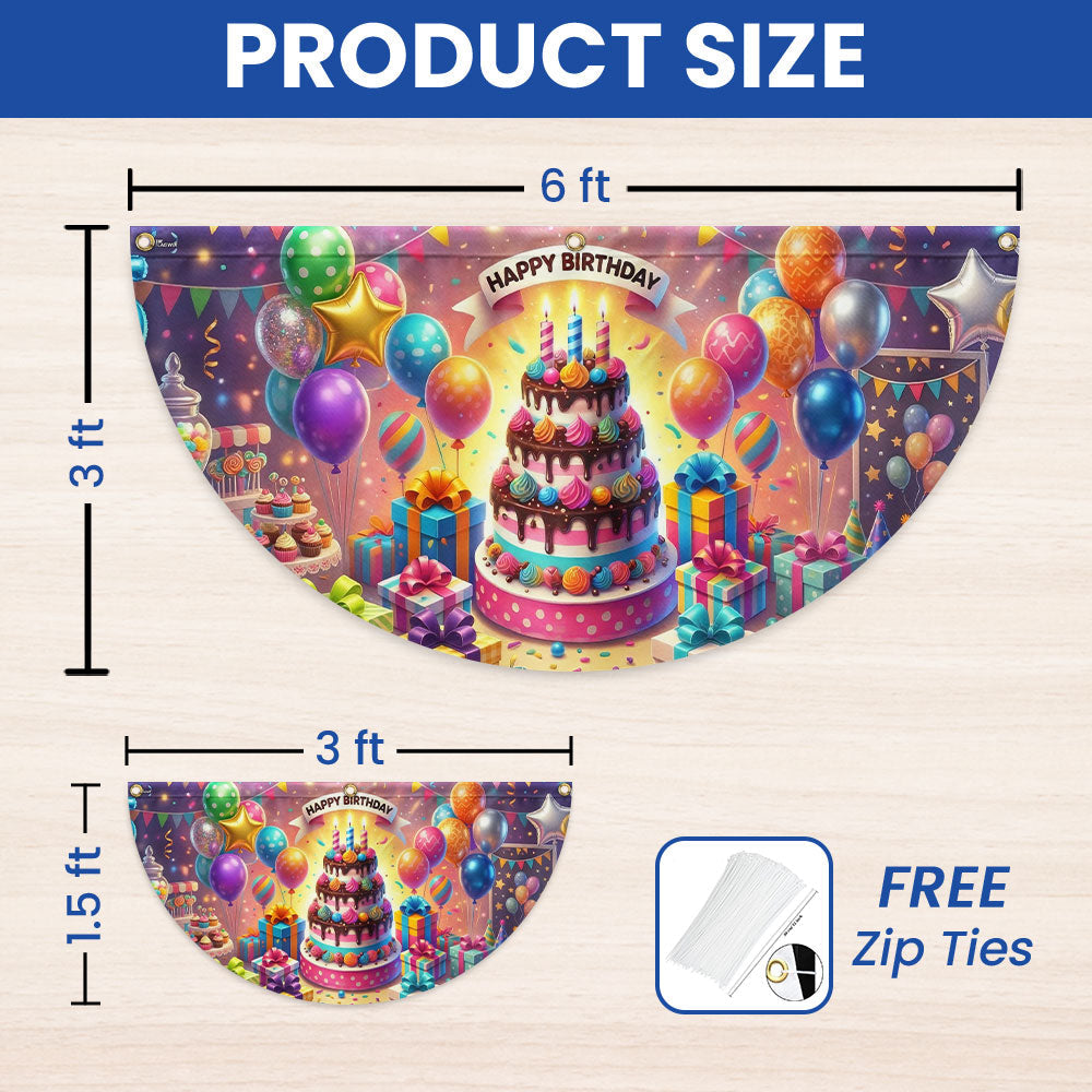 Flagwix Happy Birthday Celebration Fan Flag