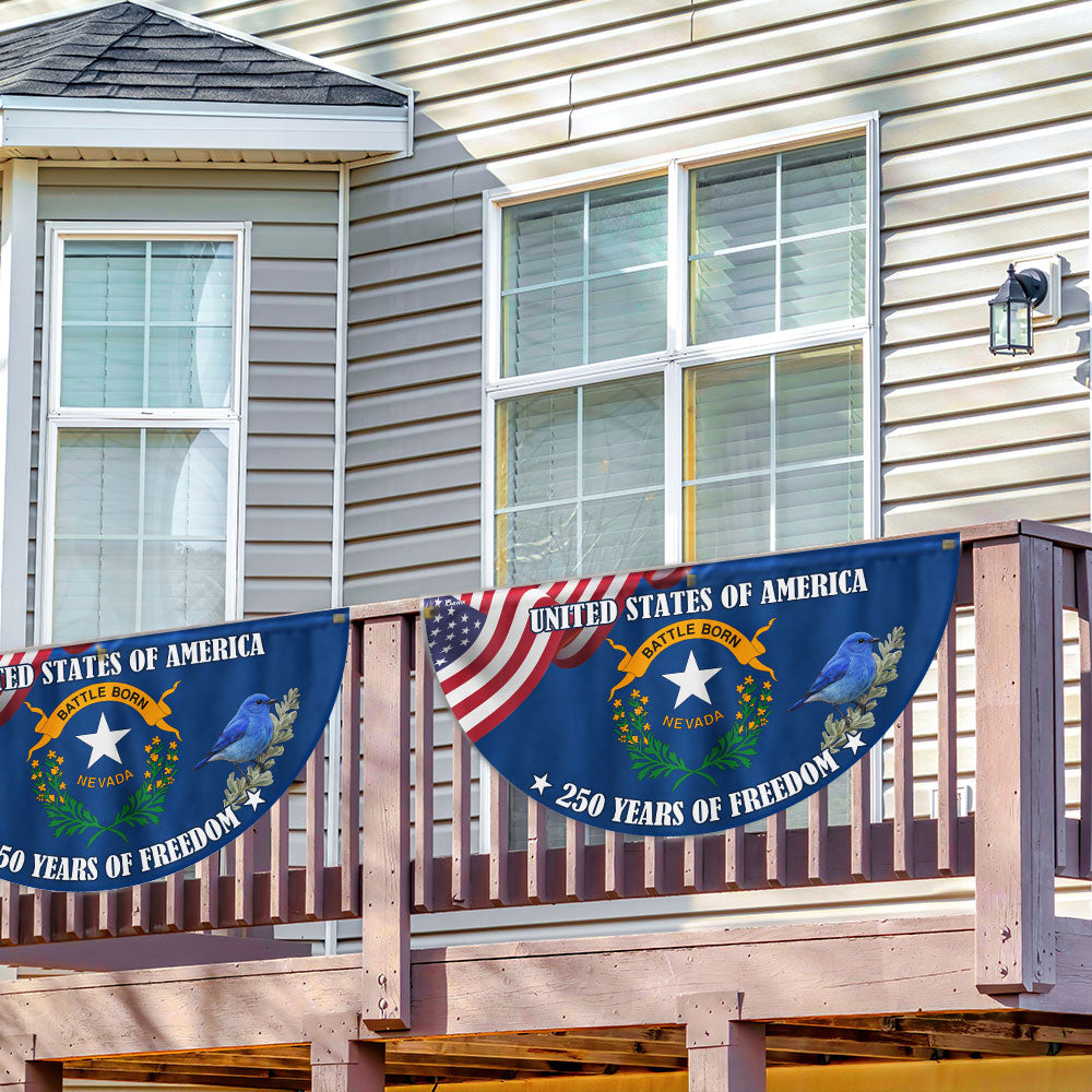 Nevada State Flag, 250 Years of Freedom Nevada State Fan Flag