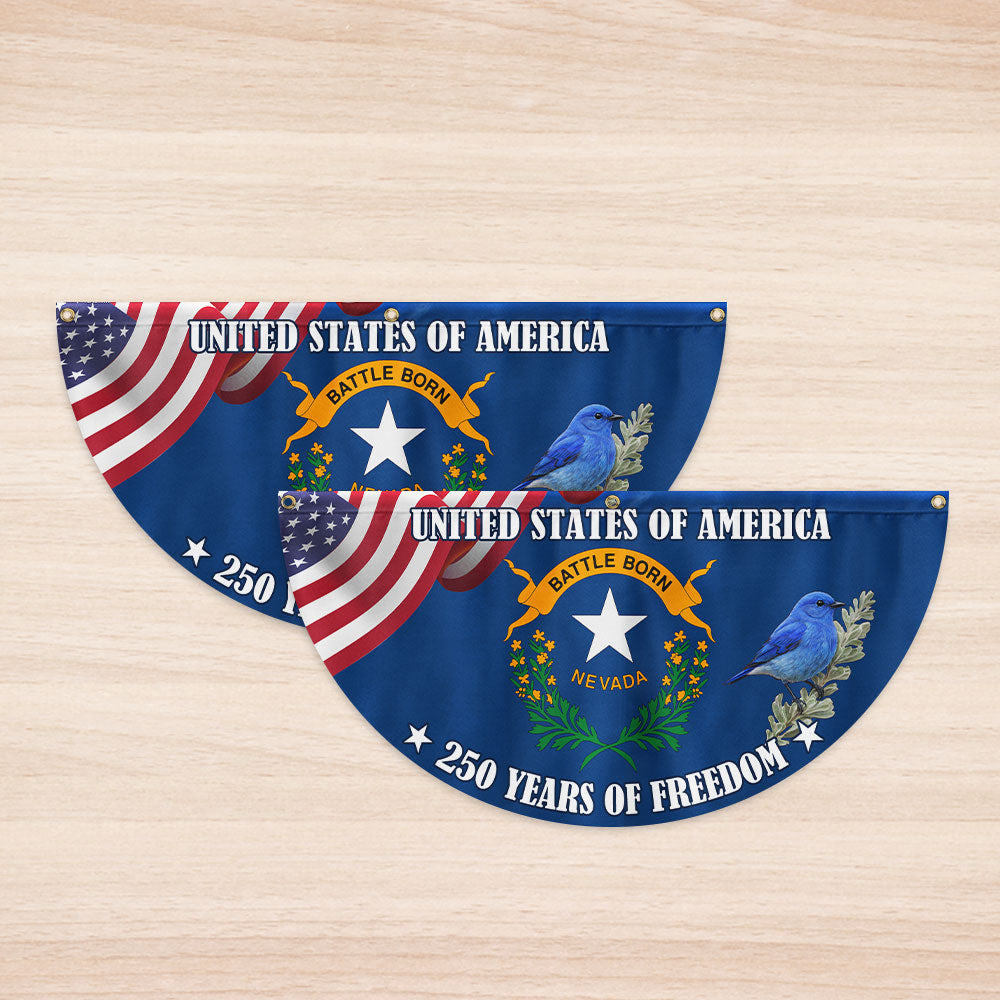 Nevada State Flag, 250 Years of Freedom Nevada State Fan Flag