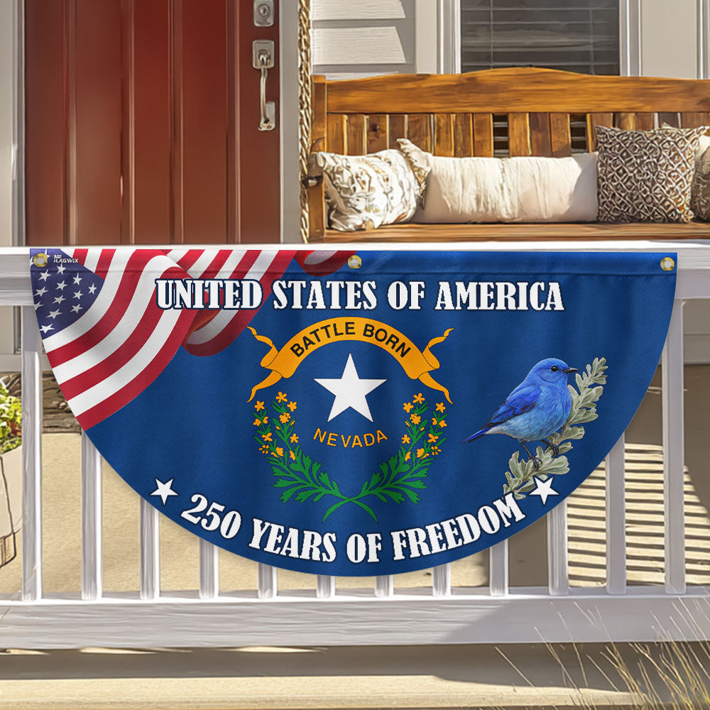 Nevada State Flag, 250 Years of Freedom Nevada State Fan Flag