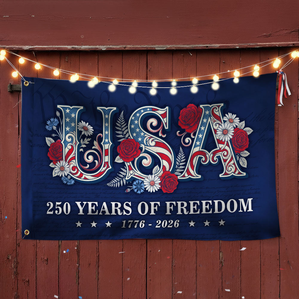 USA American Flag, 250 Years of Freedom We The People Grommet Flag