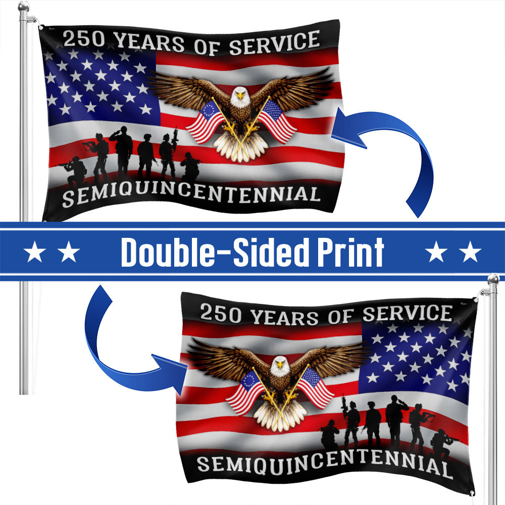 250 Years of Service Flag, Memorial Day Semiquincentennial Grommet US Flag