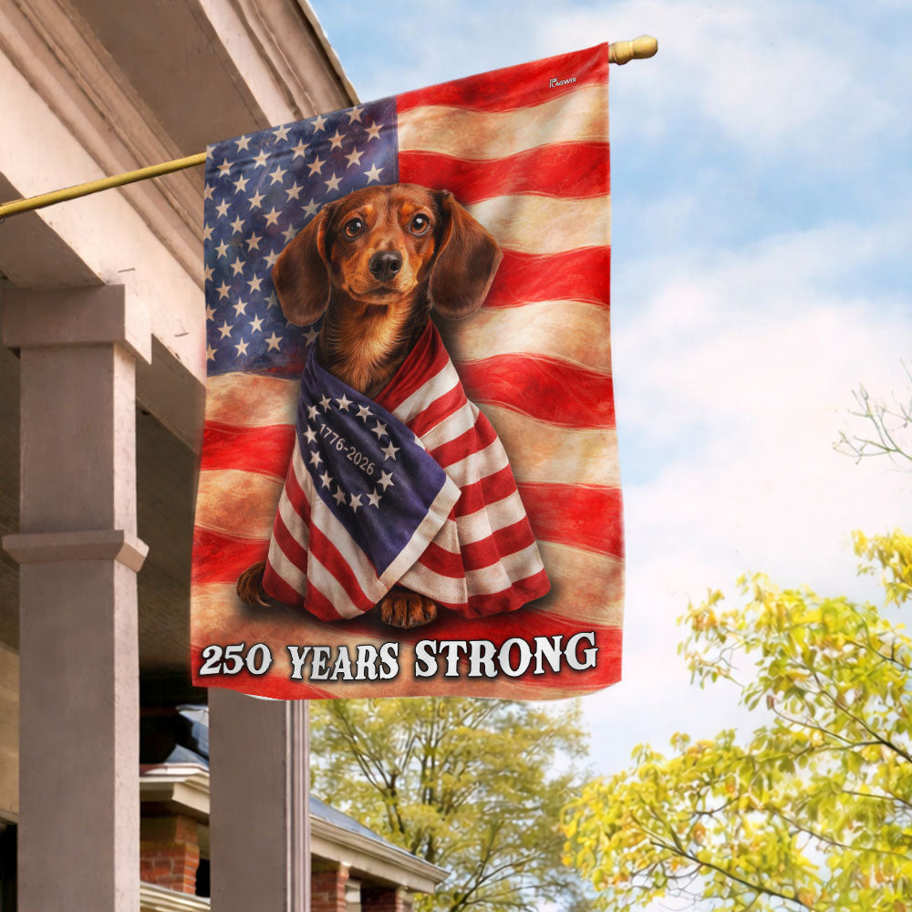 Dachshund American Patriot Flag, 250 Years Strong Dog US Flag