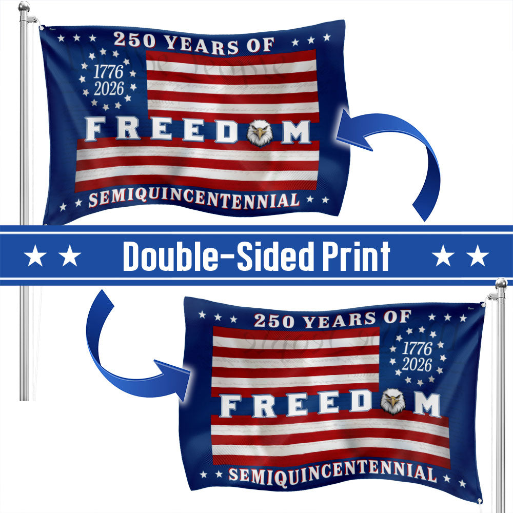 Betsy Ross Flag, 250 Years of Freedom Patriotic Eagle Grommet US Flag