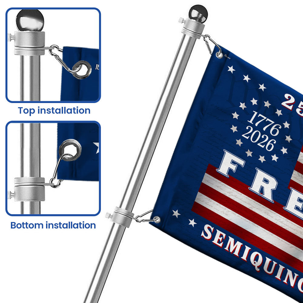 Betsy Ross Flag, 250 Years of Freedom Patriotic Eagle Grommet US Flag