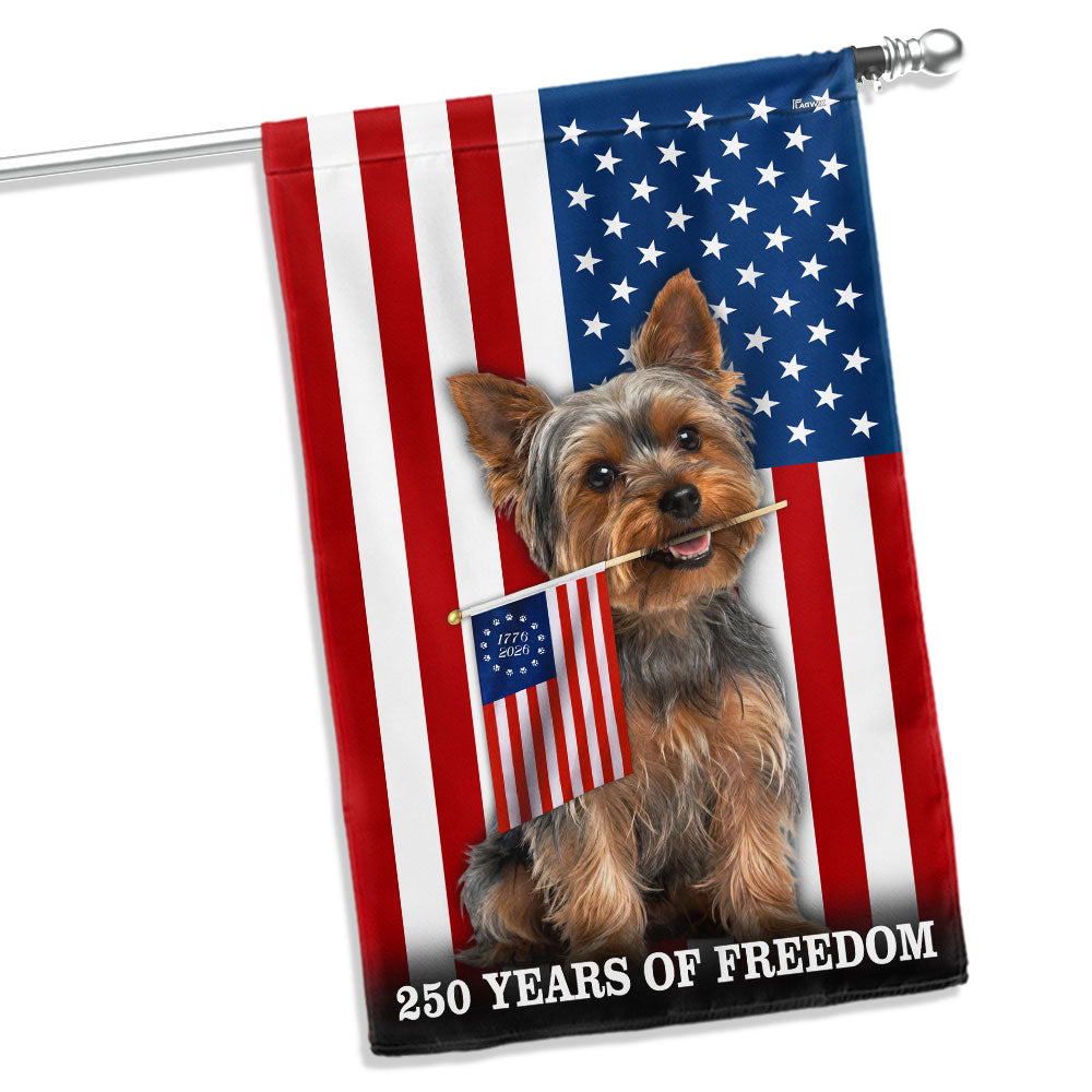 Dog American Flag, 250 Years of Freedom Yorkshire Terrier US Flag