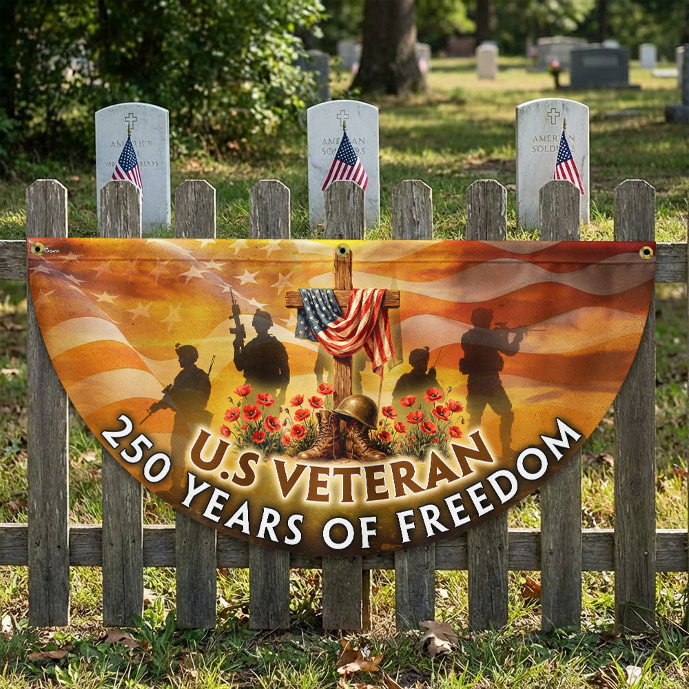 Memorial Day Flag, 250 Years of Freedom U.S Veteran Fan Flag