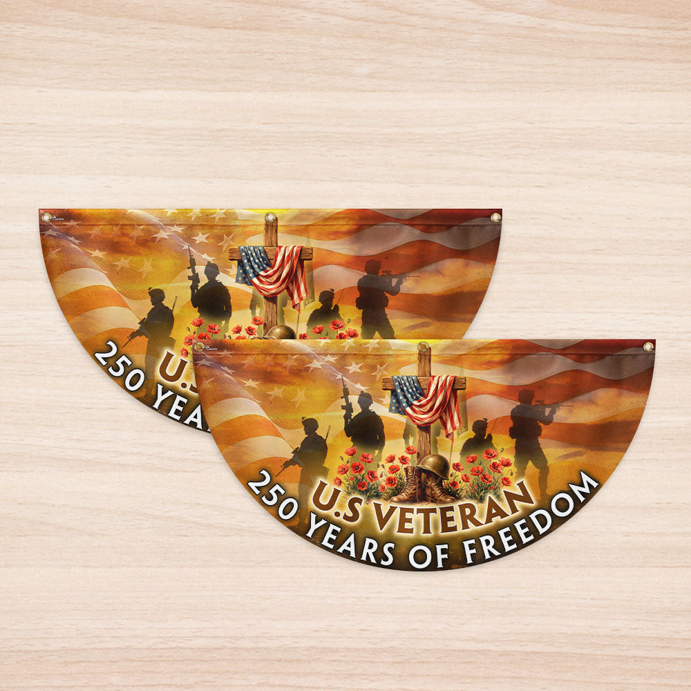 Memorial Day Flag, 250 Years of Freedom U.S Veteran Fan Flag
