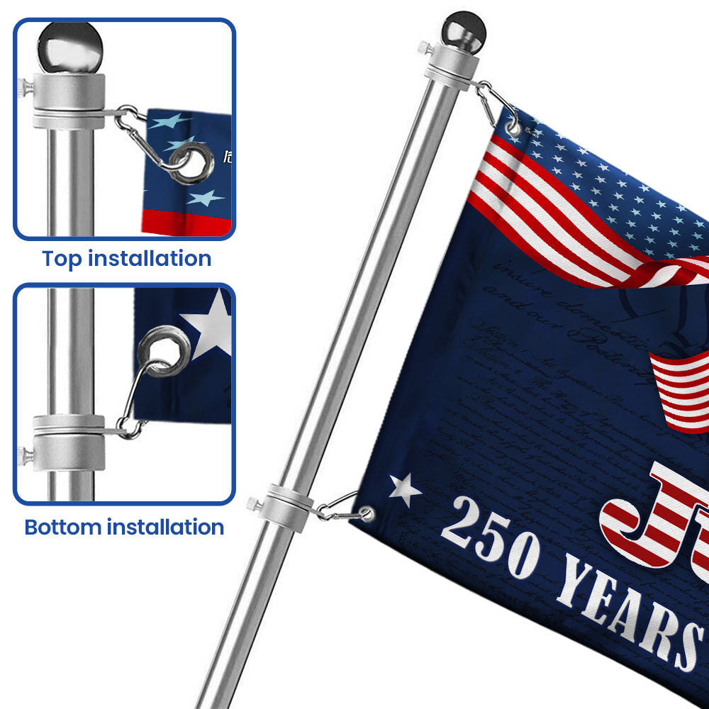 250 Years of Freedom Flag, Betsy Ross 4th of July Grommet Flag