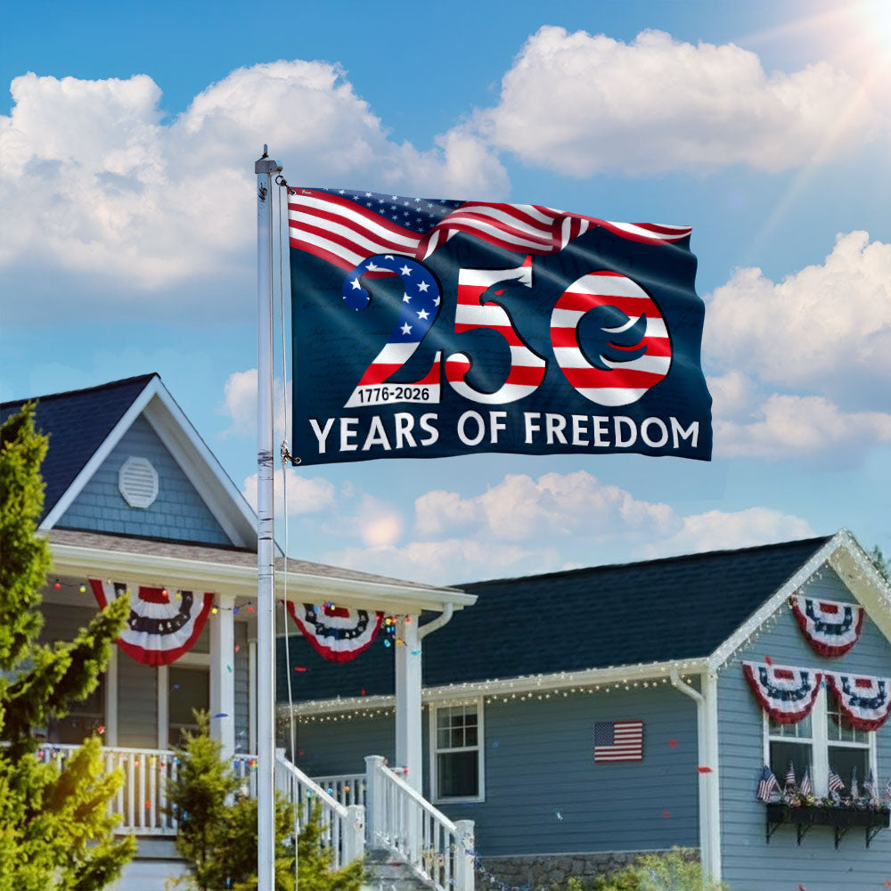 250th Anniversary American Flag, 1776 2026 Patriotic We The People Decor