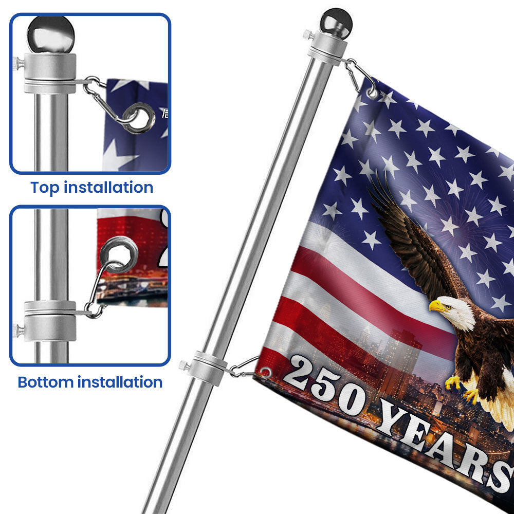 250 Years of America New York City Flag, Eagle with Liberty Grommet Flag