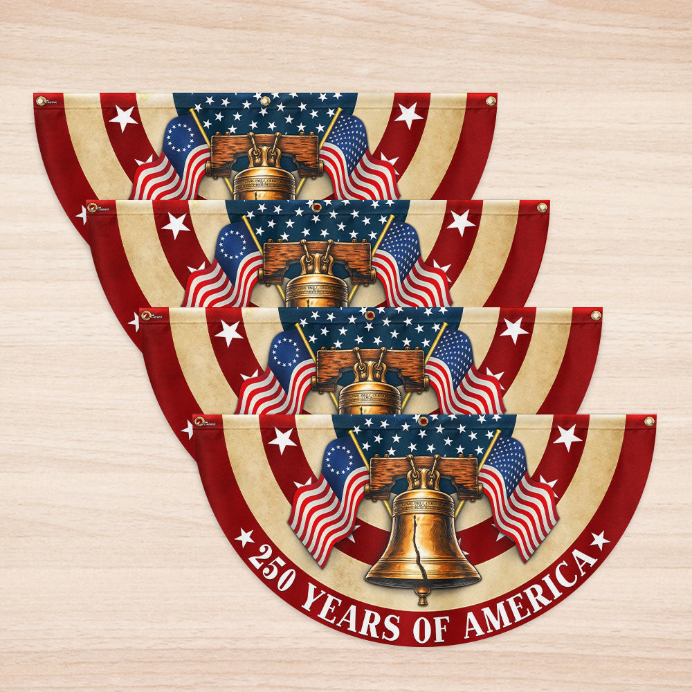 250 Years of America Liberty Betsy Ross Vintage Fan Flag