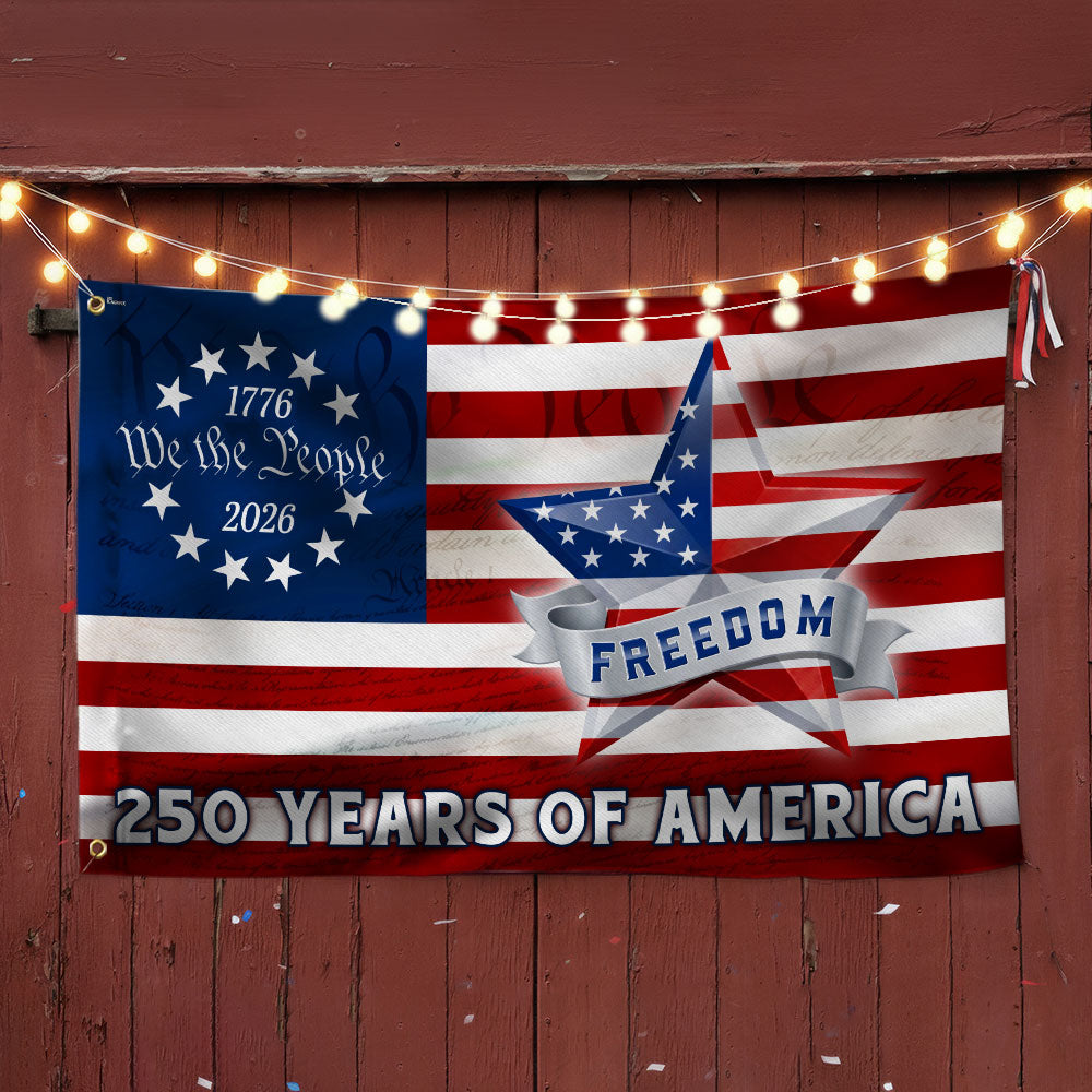 Patriotic Flag, 250 Years of America Star We The People Grommet US Flag