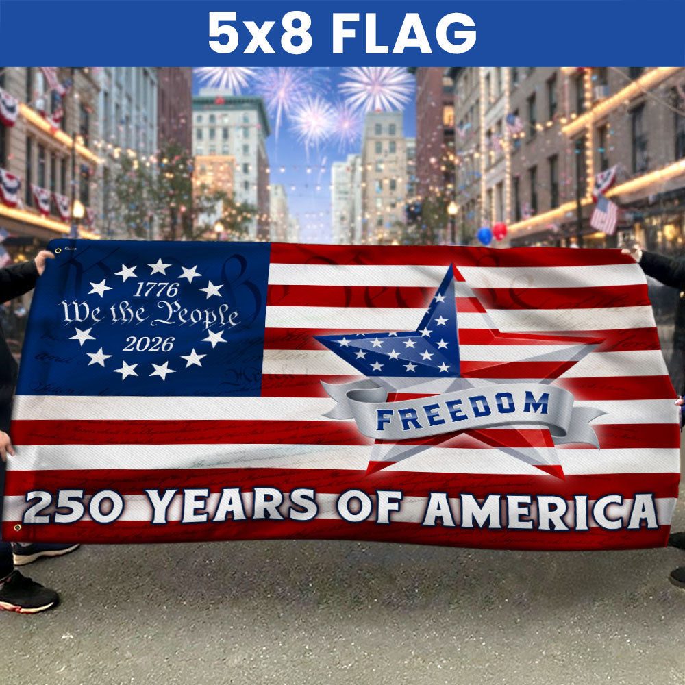 Patriotic Flag, 250 Years of America Star We The People Grommet US Flag
