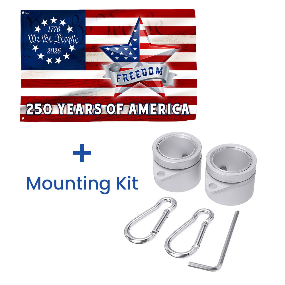 Patriotic Flag, 250 Years of America Star We The People Grommet US Flag
