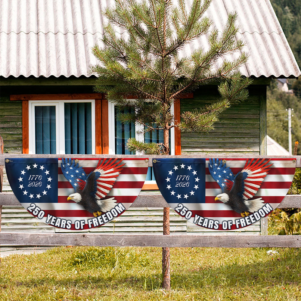 Betsy Ross Flag, 250 Years of Freedom Patriotic Eagle Fan Flag