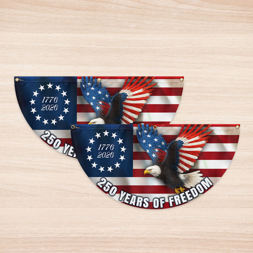 Betsy Ross Flag, 250 Years of Freedom Patriotic Eagle Fan Flag
