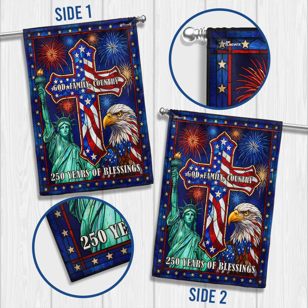 250 Years of Blessings Christian Cross God Family Country Liberty US Flag