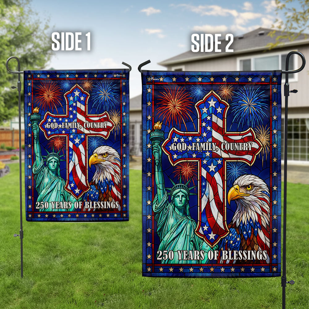 250 Years of Blessings Christian Cross God Family Country Liberty US Flag