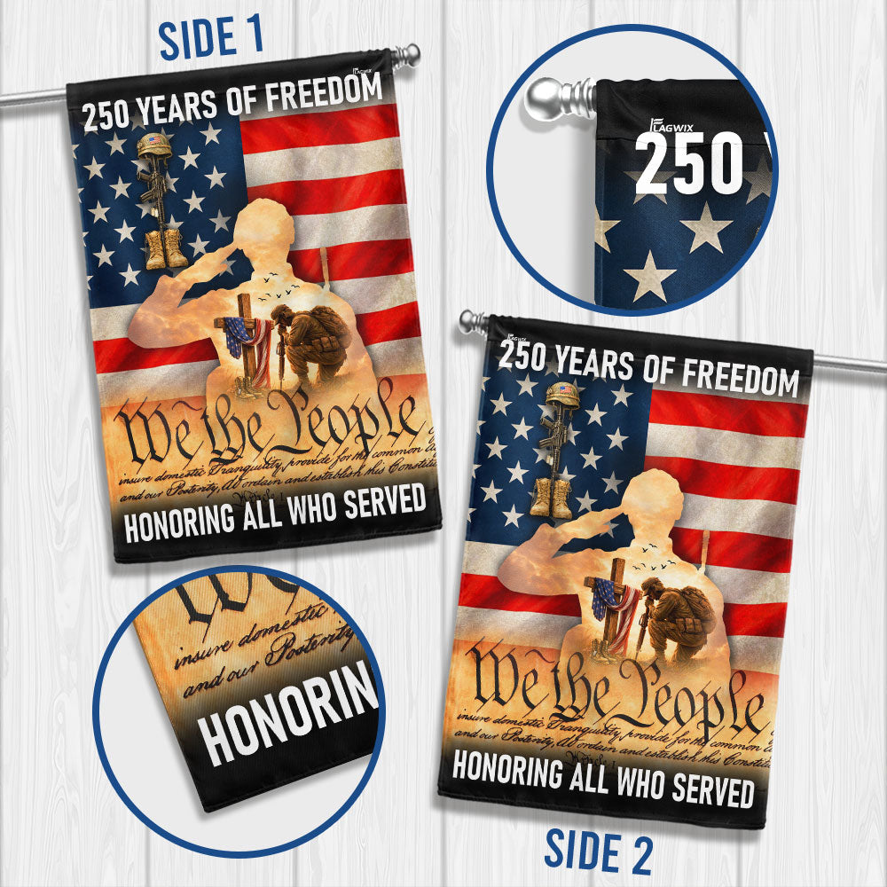 Memorial Day Flag, 250 Years of Freedom Honoring All Who Served US Flag