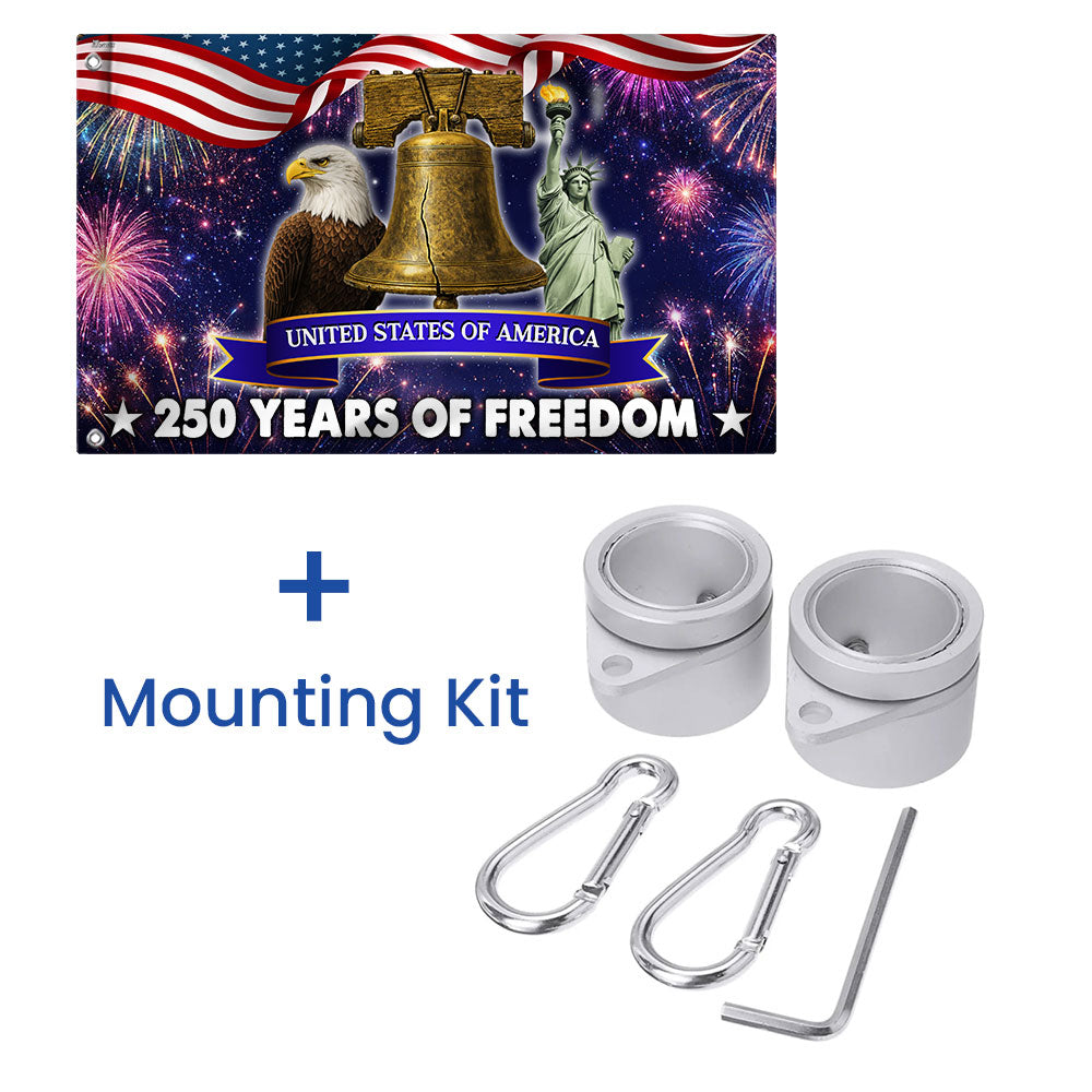 250 Years of Freedom Flag, 4th of July Patriotic Grommet Flag