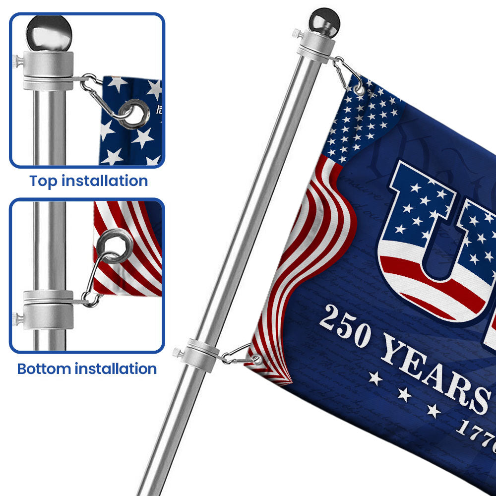 USA Independence Day Flag, 250 Years of Freedom We The People Grommet Flag