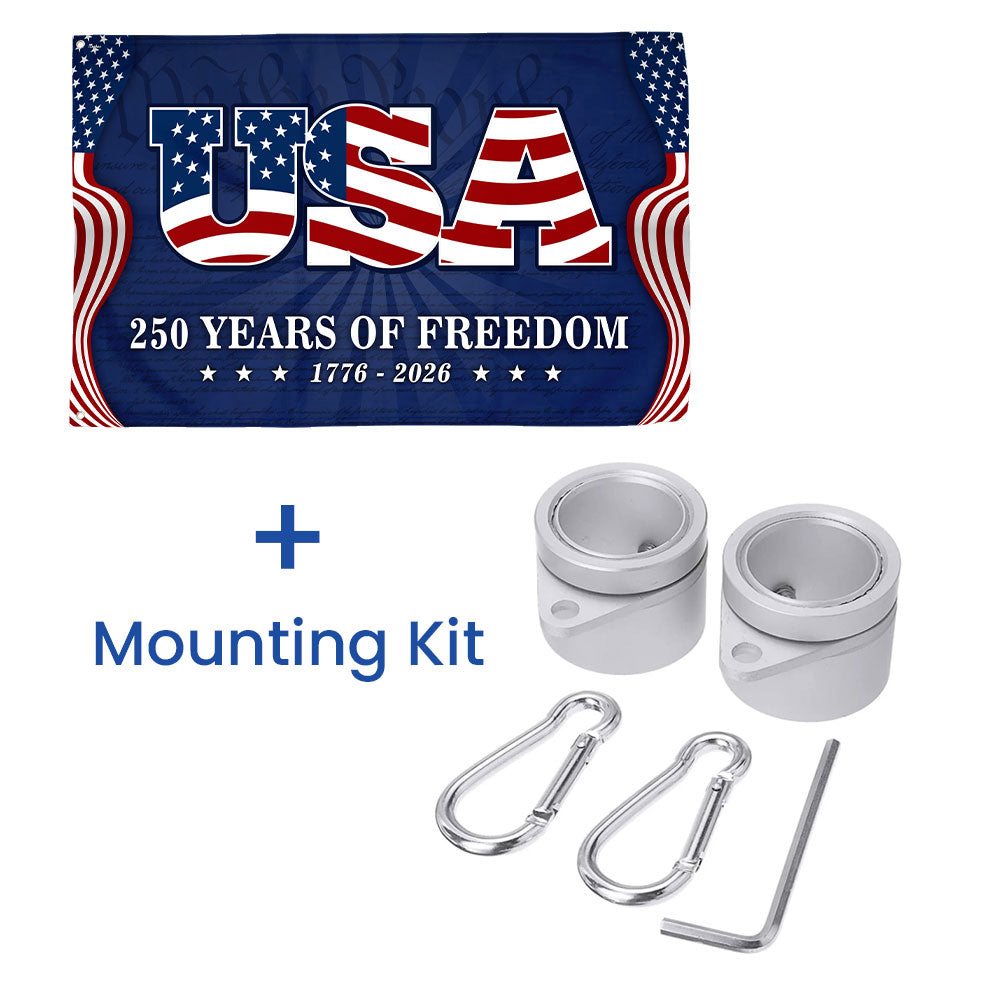 USA Independence Day Flag, 250 Years of Freedom We The People Grommet Flag