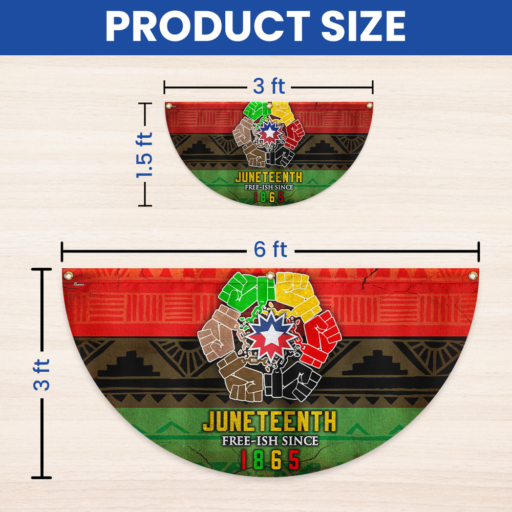 Celebrate Juneteenth African Non-Pleated Fan Flag