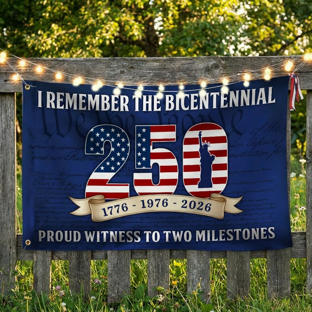 250th Anniversary US Flag, Proud Witness To Two Milestones Grommet Flag