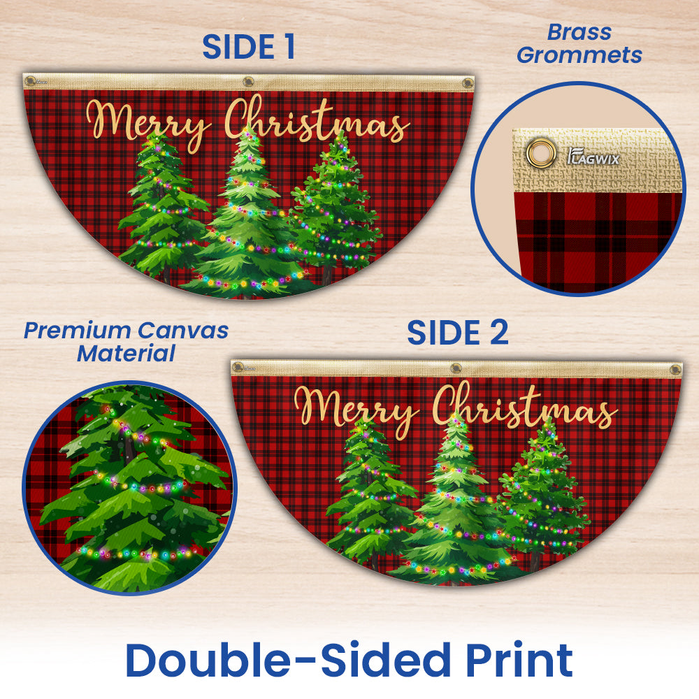 Merry Christmas Non-Pleated Fan Flag