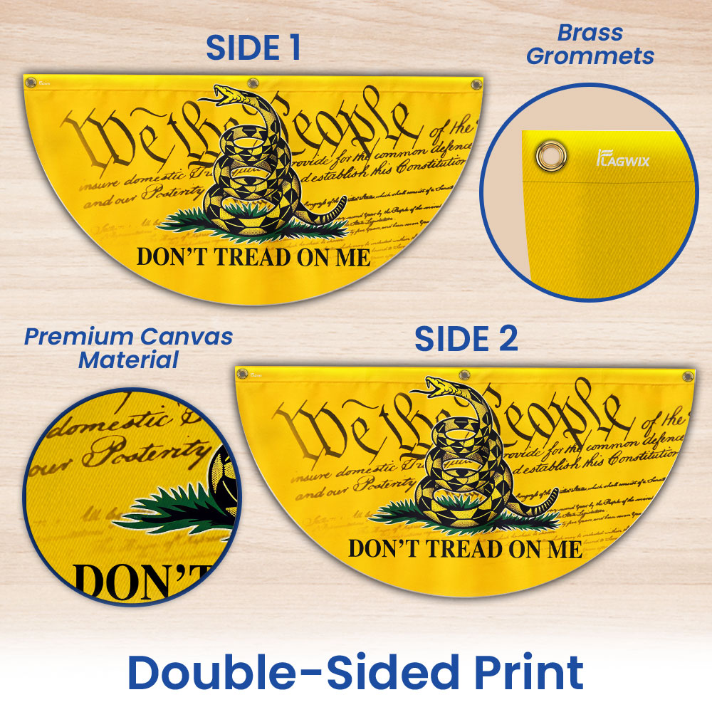 Gadsden Don’t Tread On Me We The People Non-Pleated Fan Flag