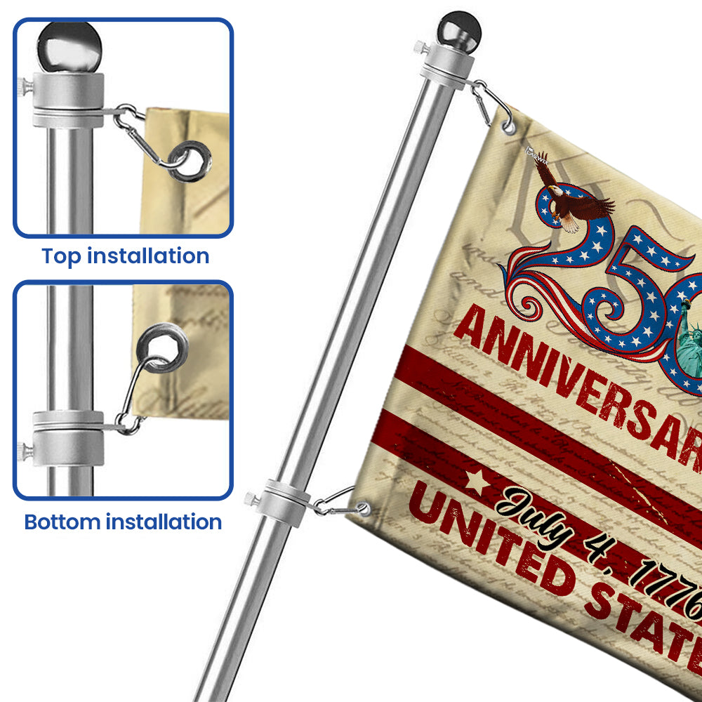 Flagwix 250th Anniversary US Grommet Flag - July 4, 2026 United States of America
