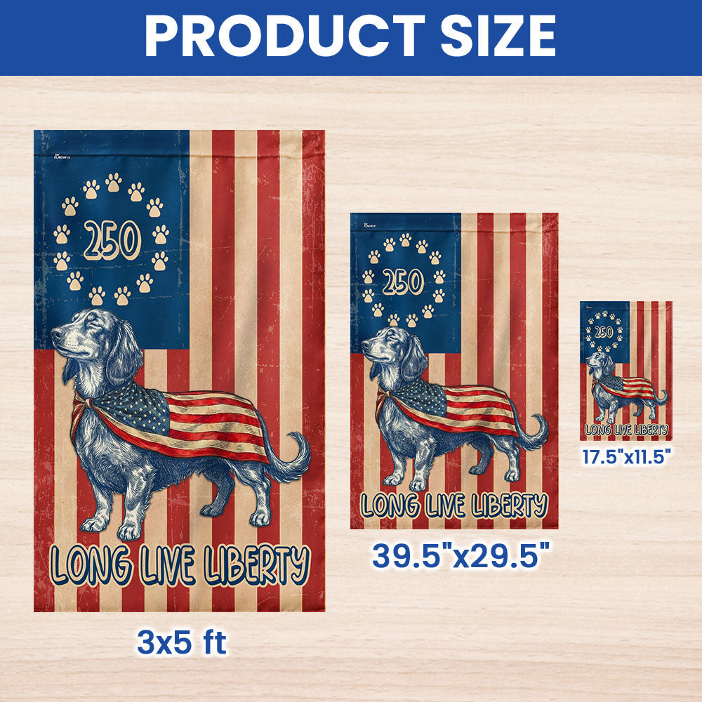 Flagwix Patriotic Dachshund Garden Flag - 250th Anniversary Paw Wiener Prints Betsy Ros Flag Decor