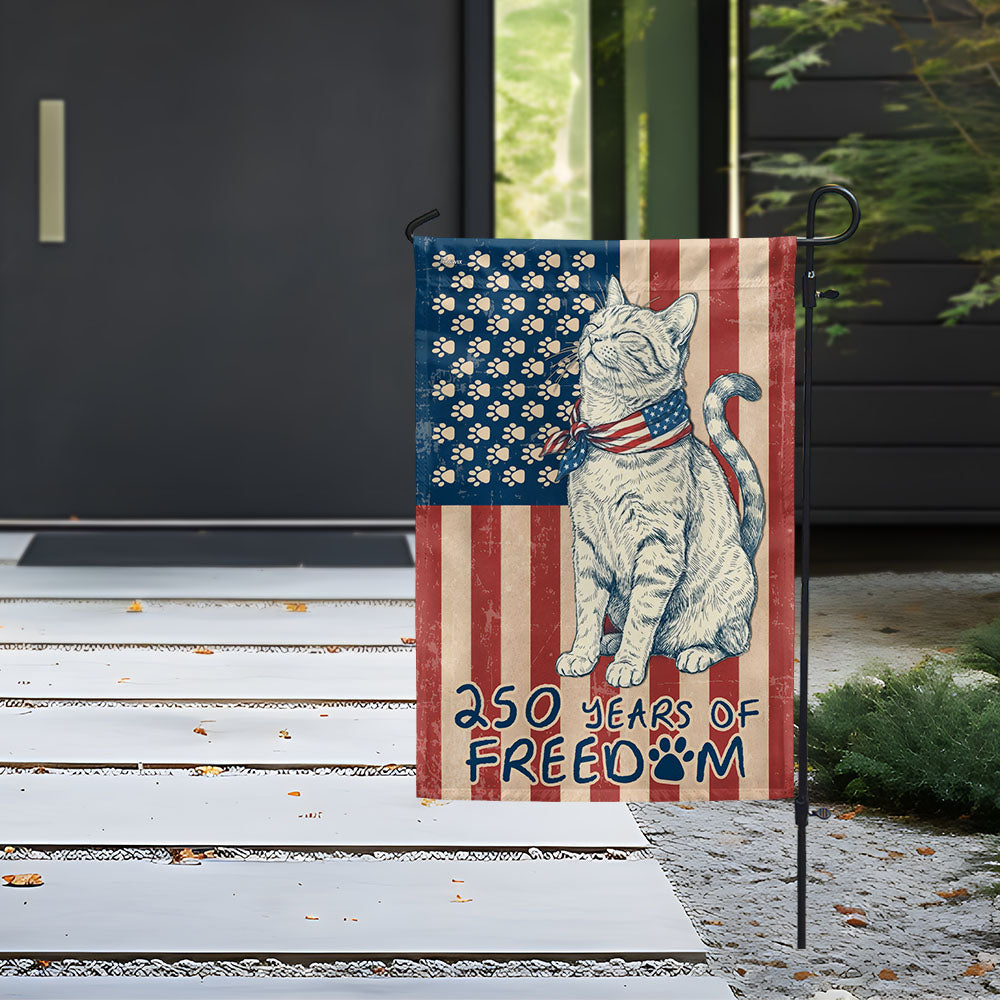 Flagwix Patriotic Cat Garden Flag - 250th Anniversary Paw Prints US Flag Decor