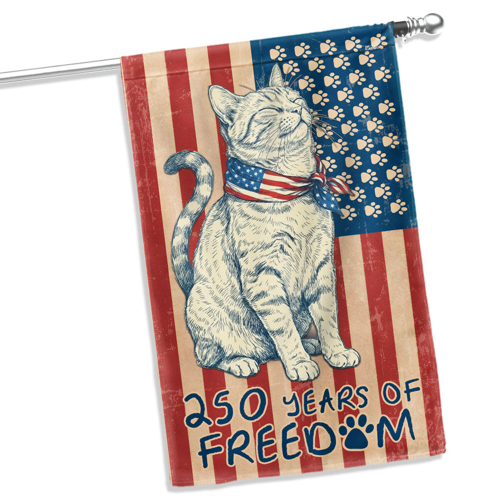 Flagwix Patriotic Cat Garden Flag - 250th Anniversary Paw Prints US Flag Decor