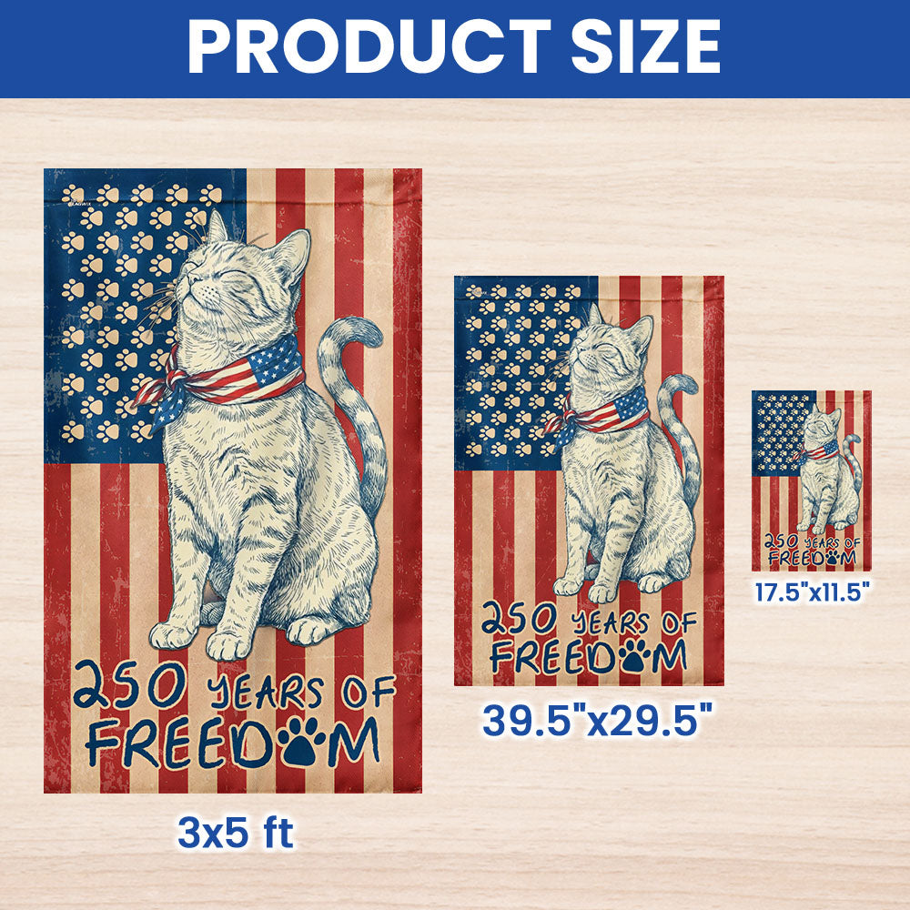 Flagwix Patriotic Cat Garden Flag - 250th Anniversary Paw Prints US Flag Decor