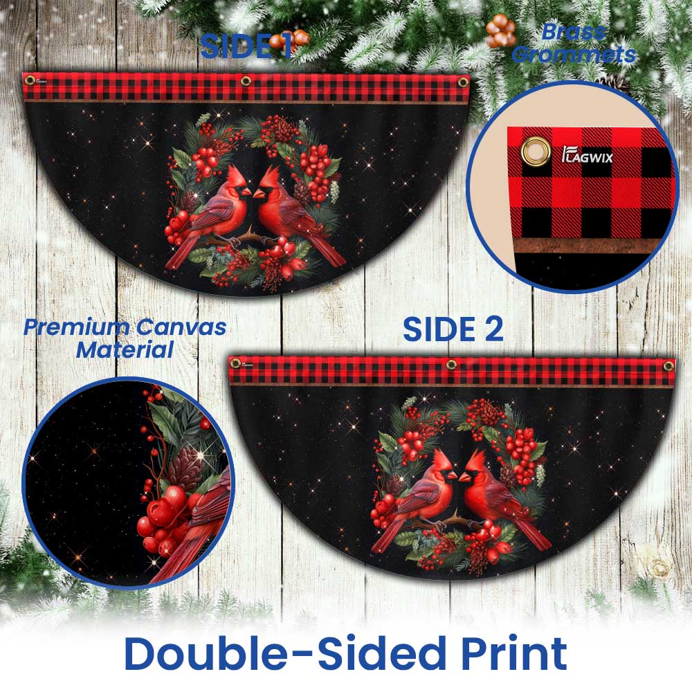 Cardinal Merry Christmas Non-Pleated Fan Flag