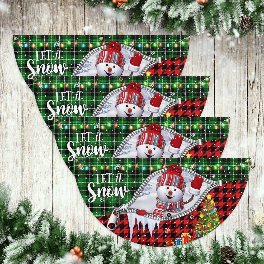 Snowman Let It Snow Merry Christmas Non-Pleated Fan Flag
