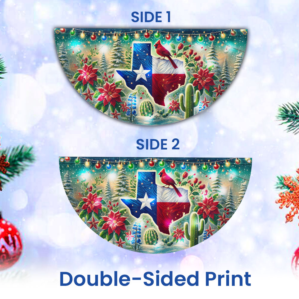 Texas Christmas Solar Led Fan Flag