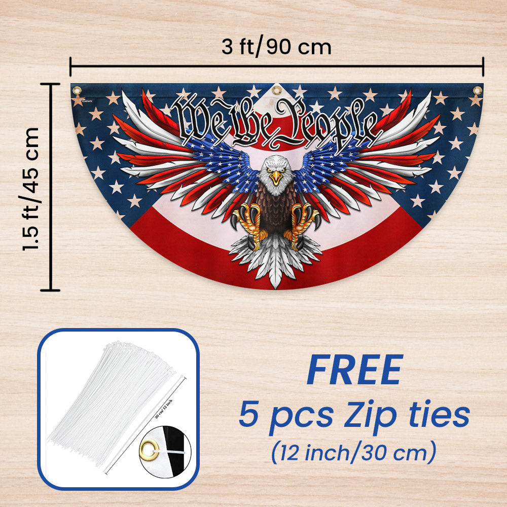 We The People Patriotic Eagle Non-Pleated Fan Flag