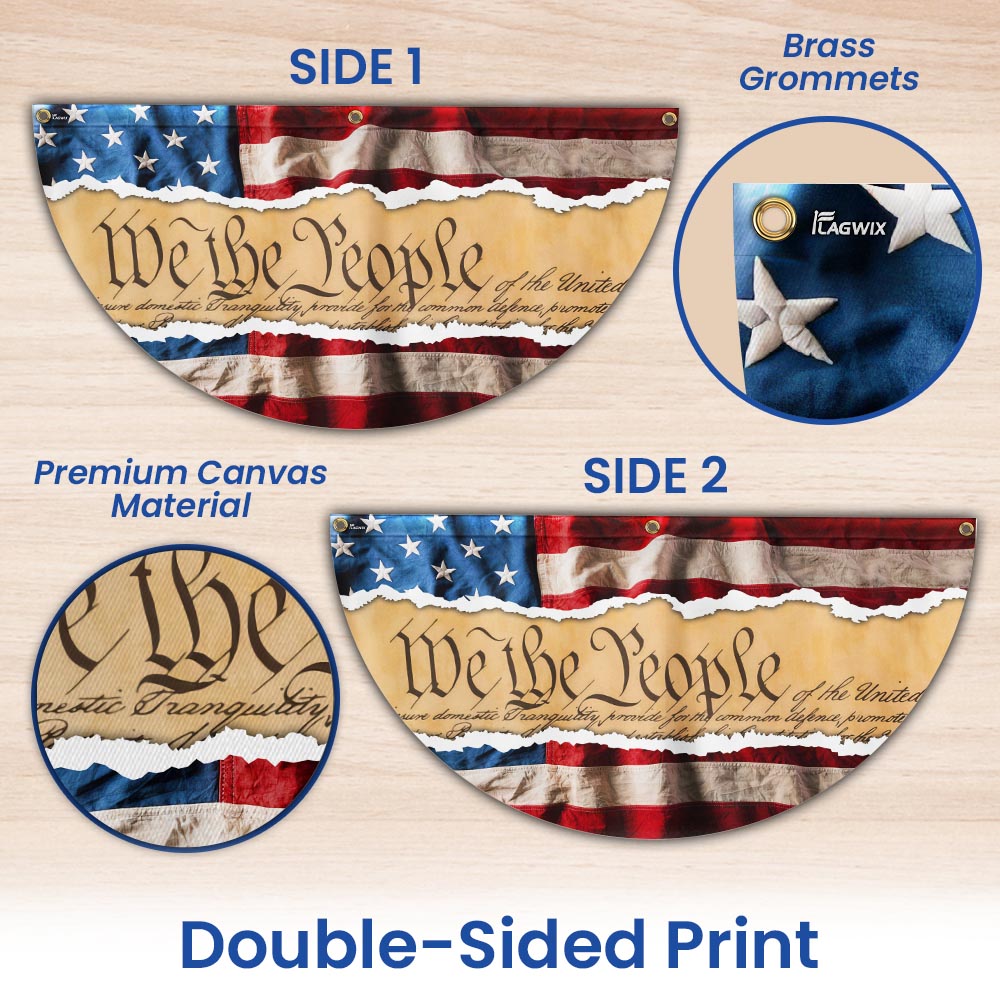 Flagwix American Flag - We The People Independence Day 4th Of july American Non-Pleated Fan Flag