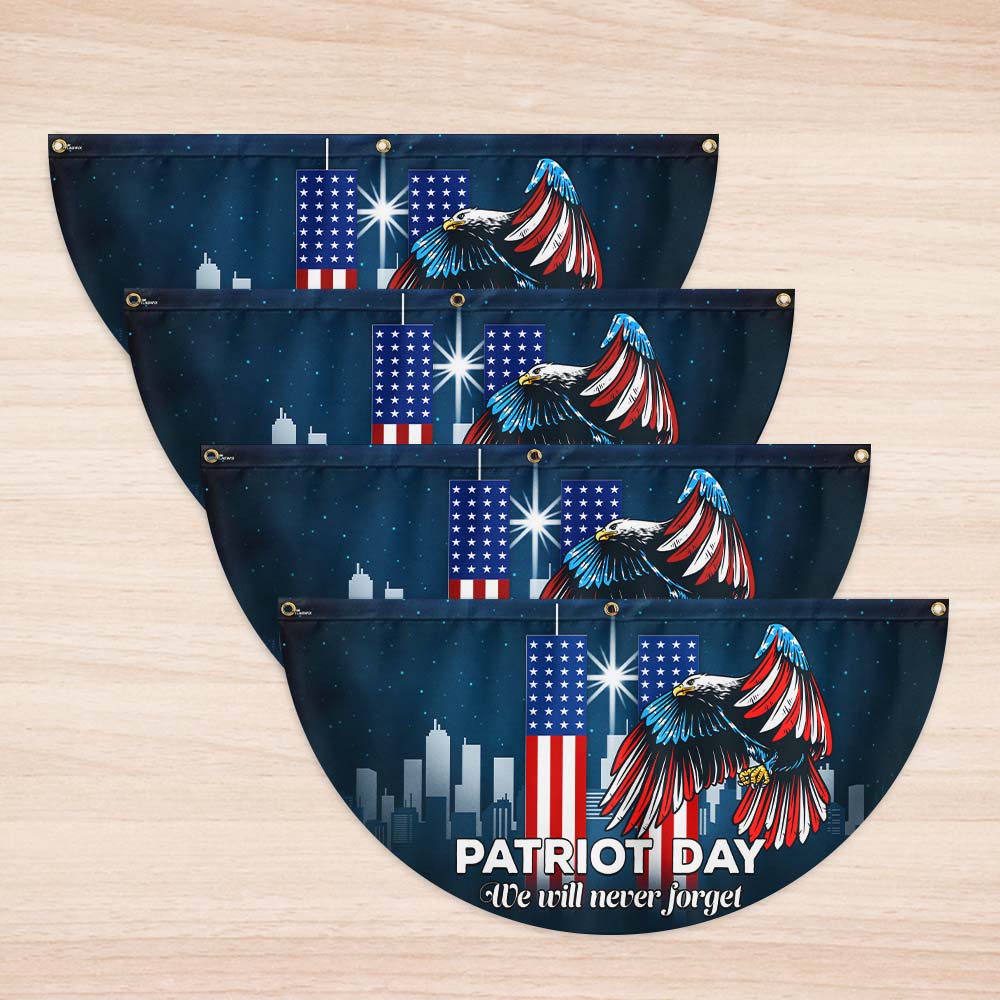 Patriot Day 9/11 Eagle We Will Never Forget Non-Pleated Fan Flag
