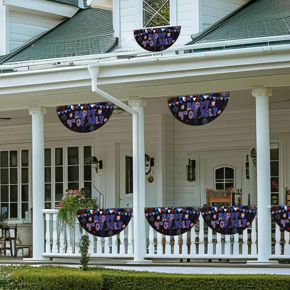 Flagwix American Flag - Happy 4th Of july Non-Pleated Fan Flag