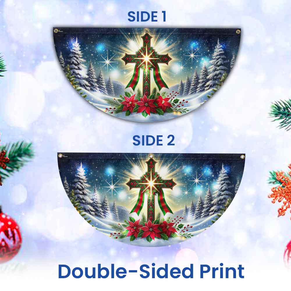 Jesus Christ Cross Christmas Solar Led Fan Flag