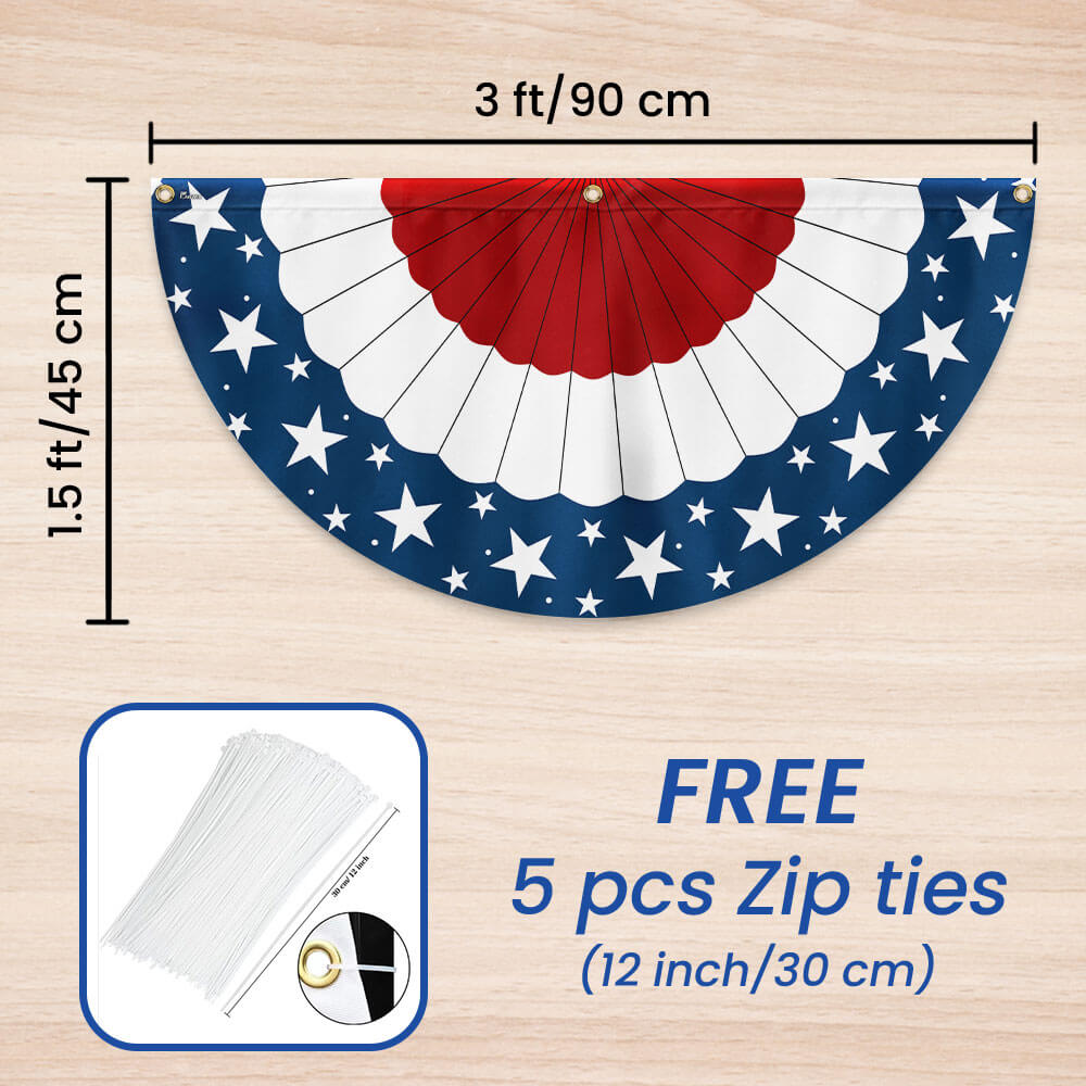 Flagwix American Flag - Patriotic Non-Pleated Fan Flag